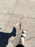 pothole & foot